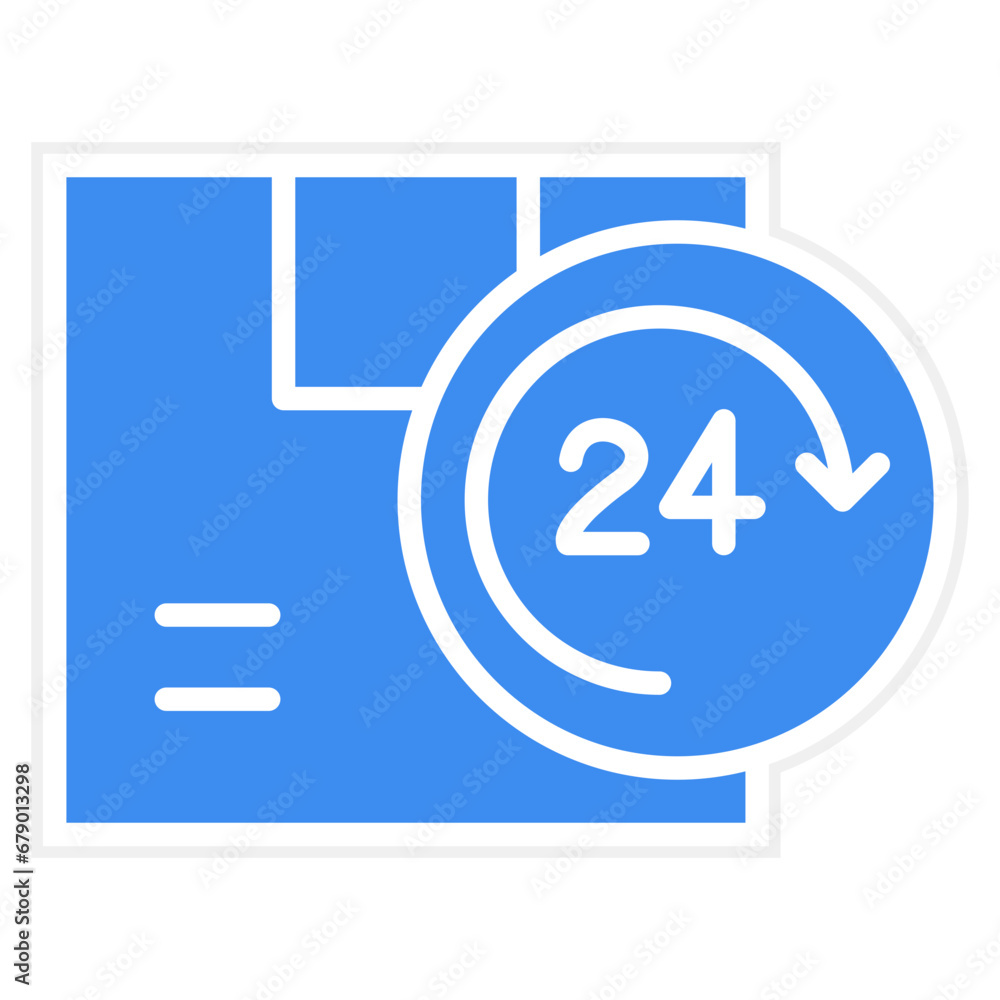 Vector Design 24 Hours Delivery Icon Style Vector Design 24 Hours Delivery Icon Style