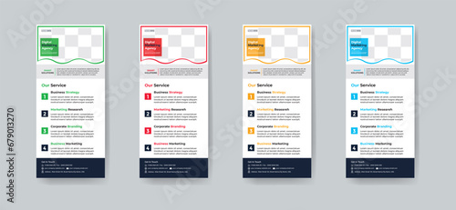 Modern creative corporate business dl flyer or rack card layout concept background flyer brochure cover template for grow up your business to the next level