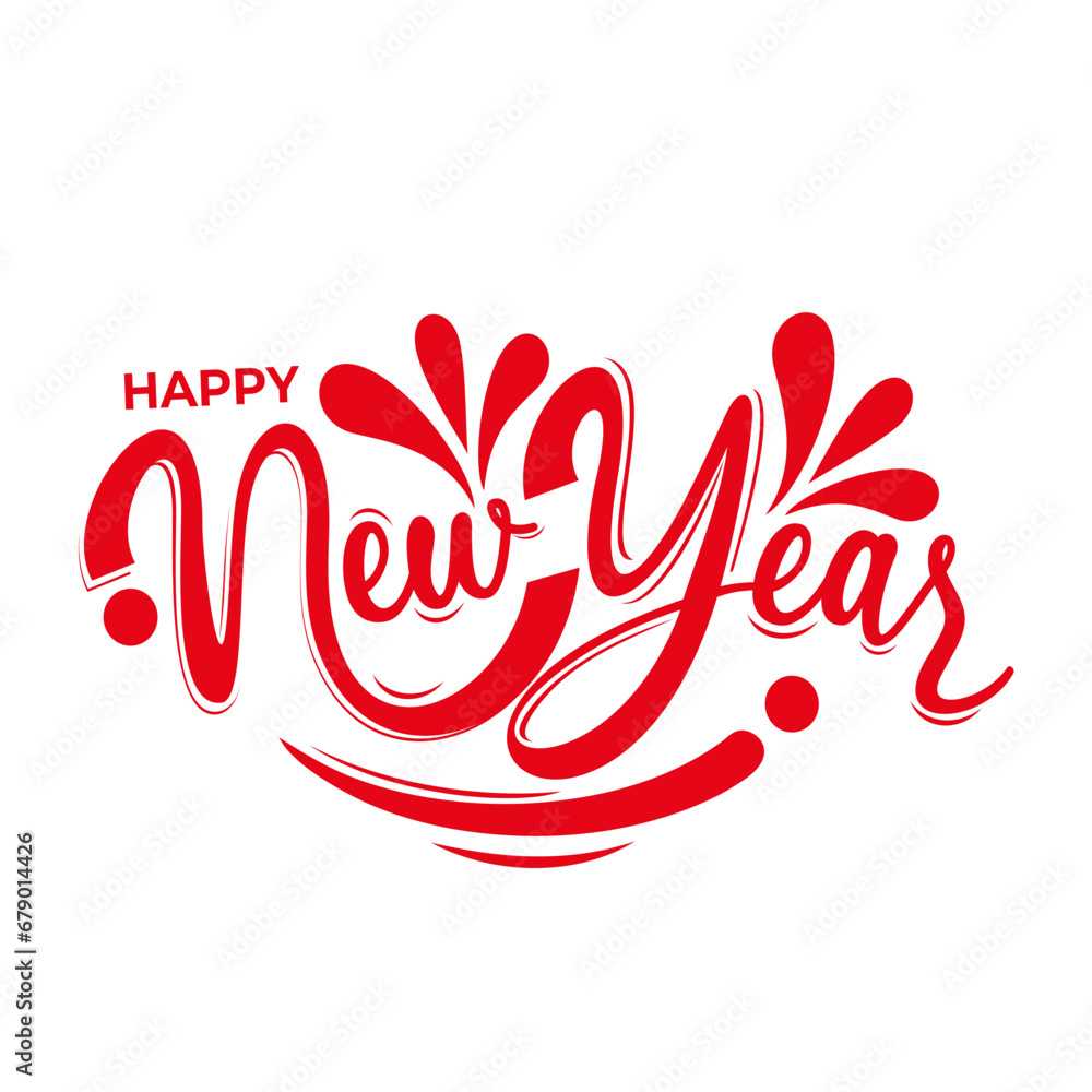 lettering text of happy new year banner design lettering text of happy new year banner design