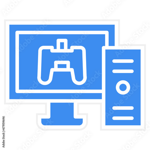 Vector Design Gaming Pc Icon Style