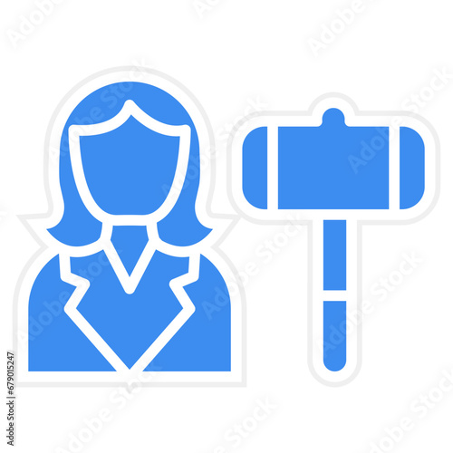 Vector Design Auctioneer Female Icon Style