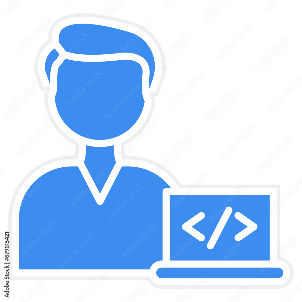 Vector Design Coder Man Icon Style Vector Design Coder Man Icon Style
