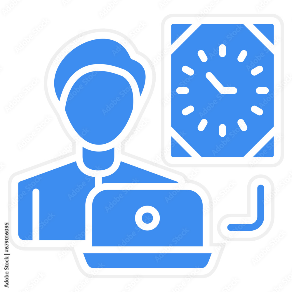 Vector Design Working Time Icon Style Vector Design Working Time Icon Style
