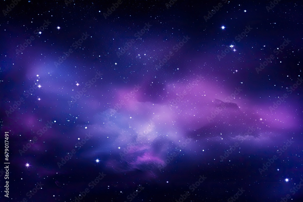 The Milky Way in Purple Hues with Stars, Set Against a Dark Sky-Blue and Light Brown Palette.