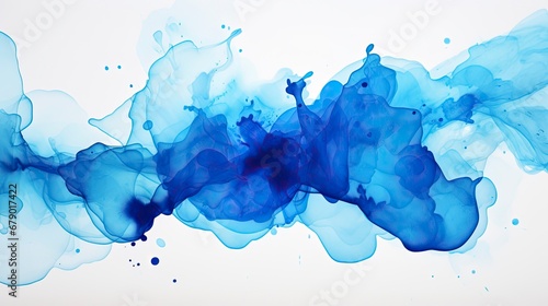 Blue Watercolor Blot Texture. © MdBaki