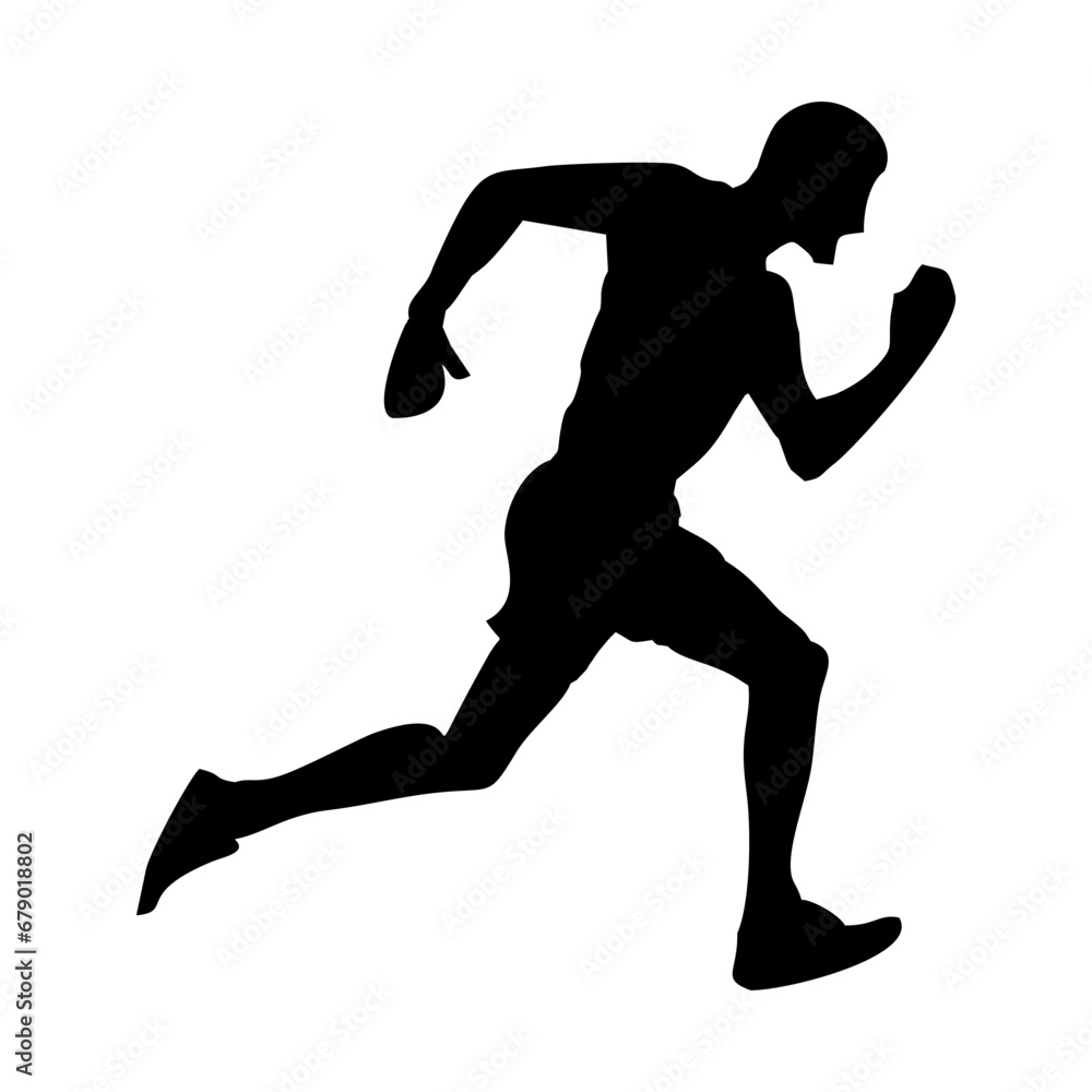 silhouette of running person