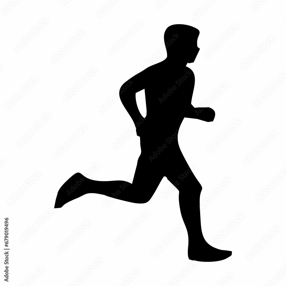 silhouette of running person silhouette of running person