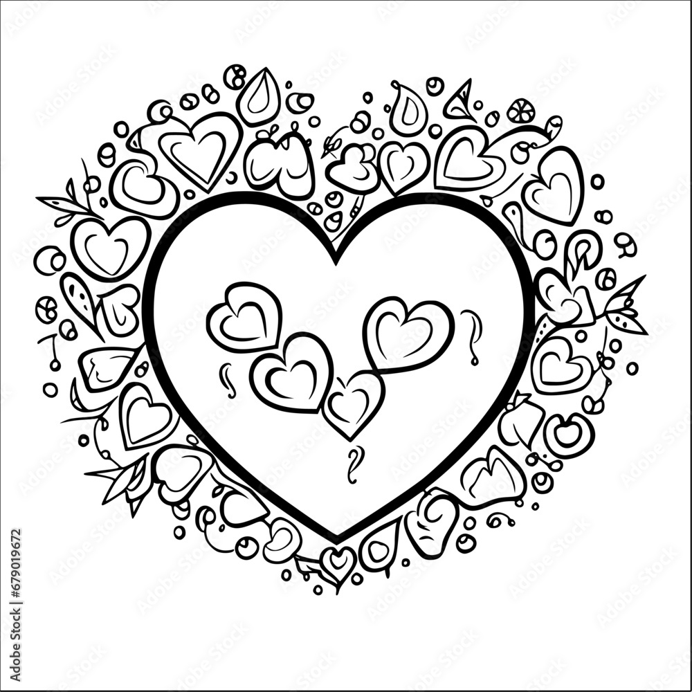 outline love icon doodle style vector illustration outline love icon doodle style vector illustration