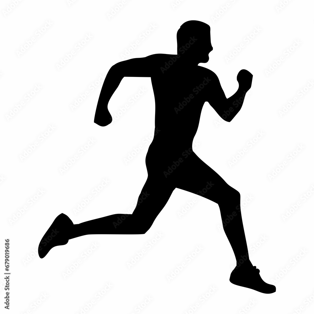 silhouette of running person