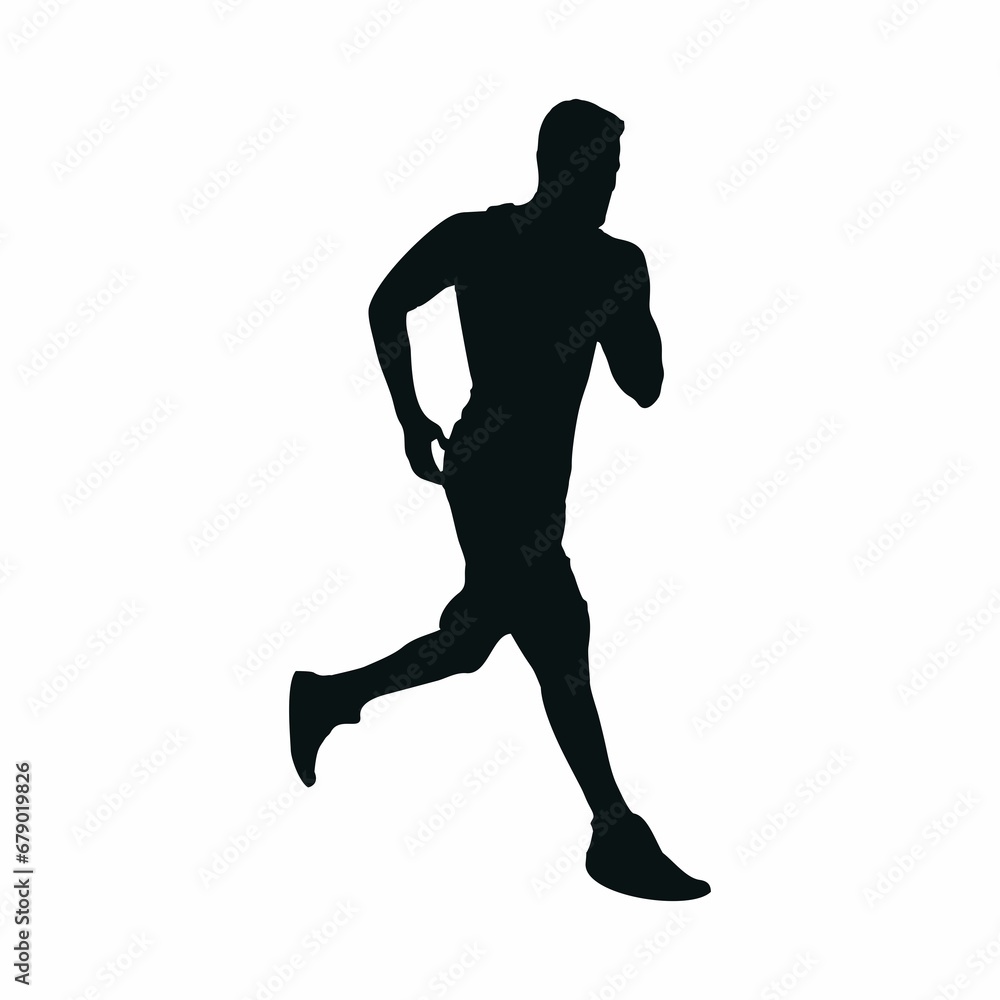 silhouette of running person