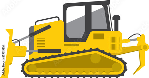 黄色いブルドーザのイメージイラスト