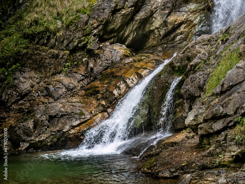 Waterfall in the Maria Valley   Valea Mariii   gorge  Hunedoara county  Romania