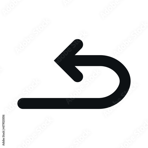 Arrow Icon in trendy flat style vector illustration. U tern icon.