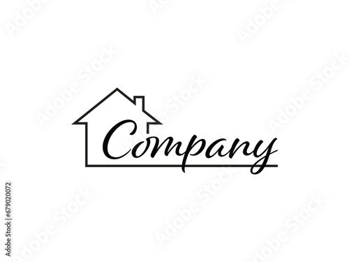 creative home house real estate property logo design