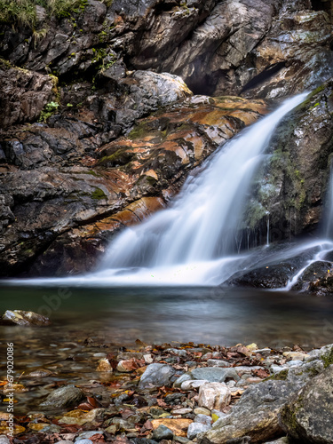 Waterfall in the Maria Valley ( Valea Mariii ) gorge, Hunedoara county, Romania