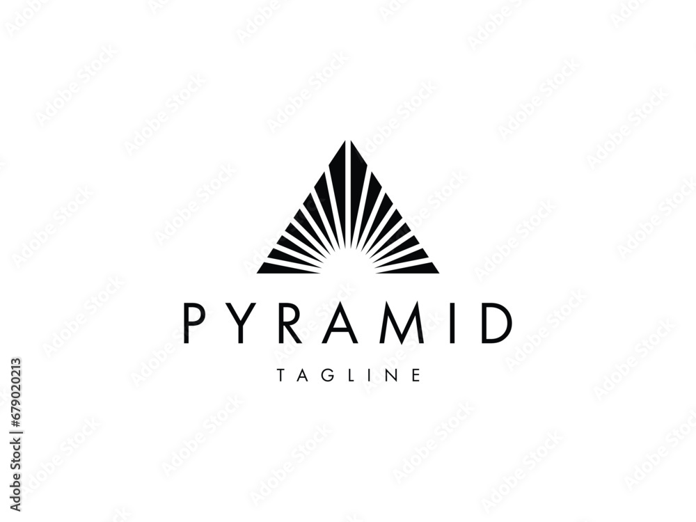 minimal pyramid triangle sun line logo design minimal pyramid triangle sun line logo design