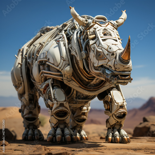 3D cartoon rhino robot © avivmuzi