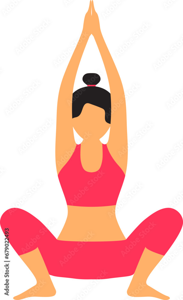 Garland pose yoga illustration Garland pose yoga illustration
