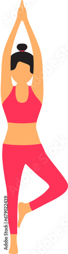 Tree pose yoga illustration