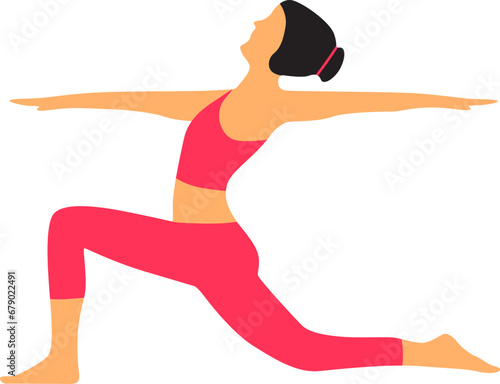 Warrior pose yoga illustration