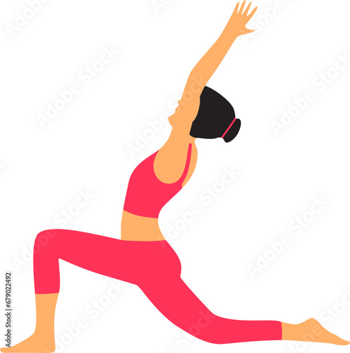 Warrior pose yoga illustration