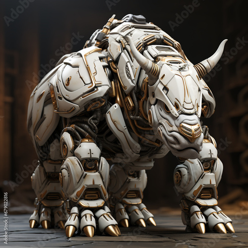 3D cartoon rhino robot © avivmuzi