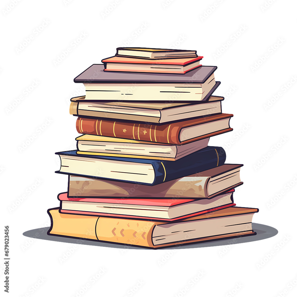 Stack of books icon, material, vector illustration, decorative design element, transparent background, app icon Stack of books icon, material, vector illustration, decorative design element, transparent background, app icon