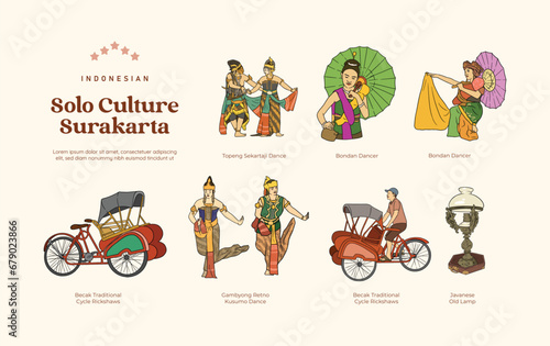 Isolated Solo Central Java Indonesia Culture Illustration