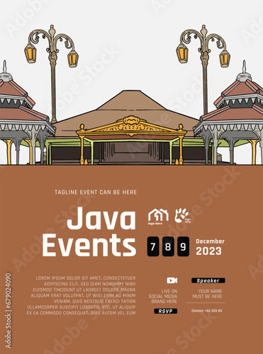 Vintage Indonesia Surakarta design layout idea for social media or event poster photo