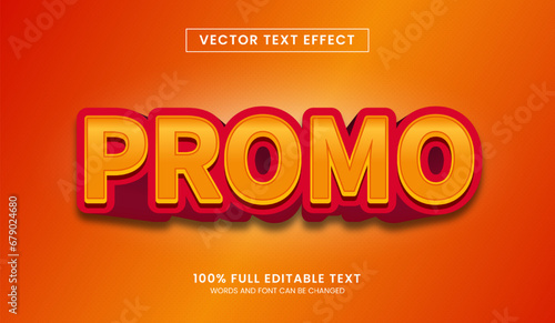 Design editable text effect, Promo text vector illustration