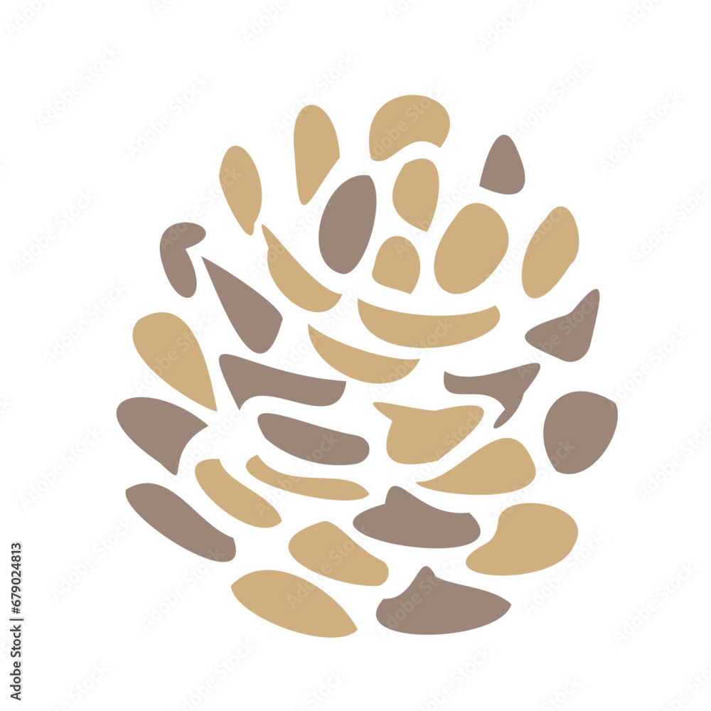 Obraz premium 可愛い松ぼっくりのイラスト フラットデザイン