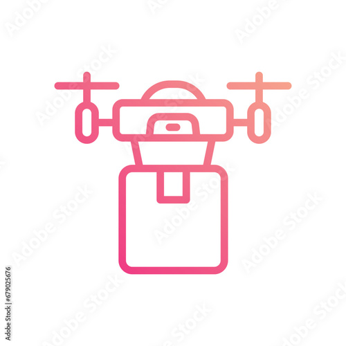 Drone Delivery icon isolate white background vector stock illustration