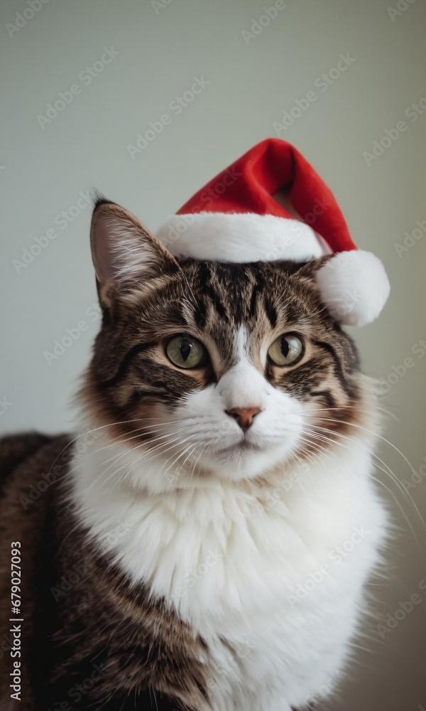 cat with christmas hat cat with christmas hat