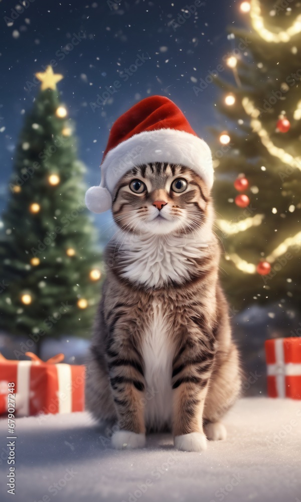 cat in christmas hat cat in christmas hat