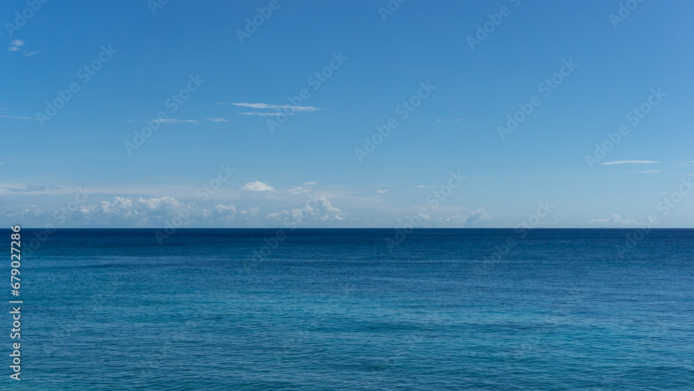  Deep ocean in daylight. Calm and relaxing concept. Seascape from high perspective. Top view of ocean sea water.
