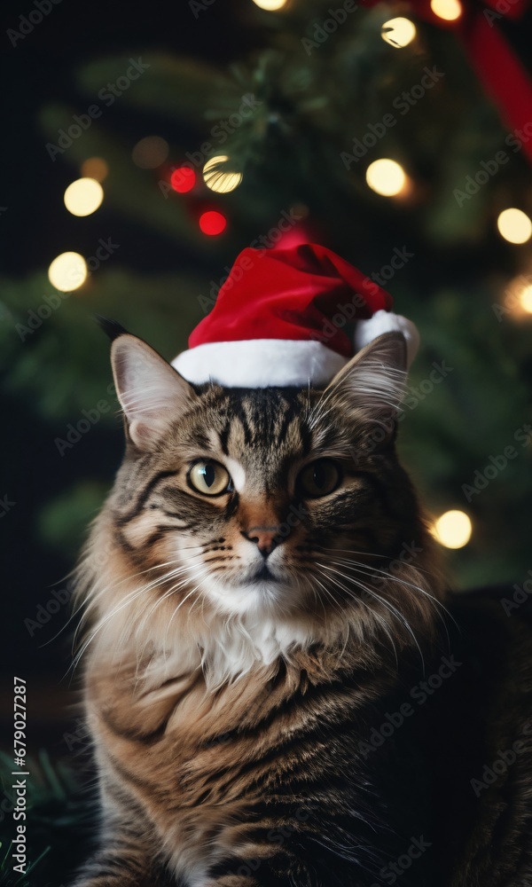 cat with christmas hat cat with christmas hat