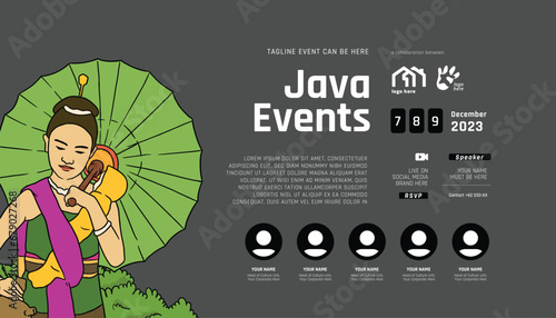 Indonesia Surakarta Central Java design layout idea for social media or event background photo