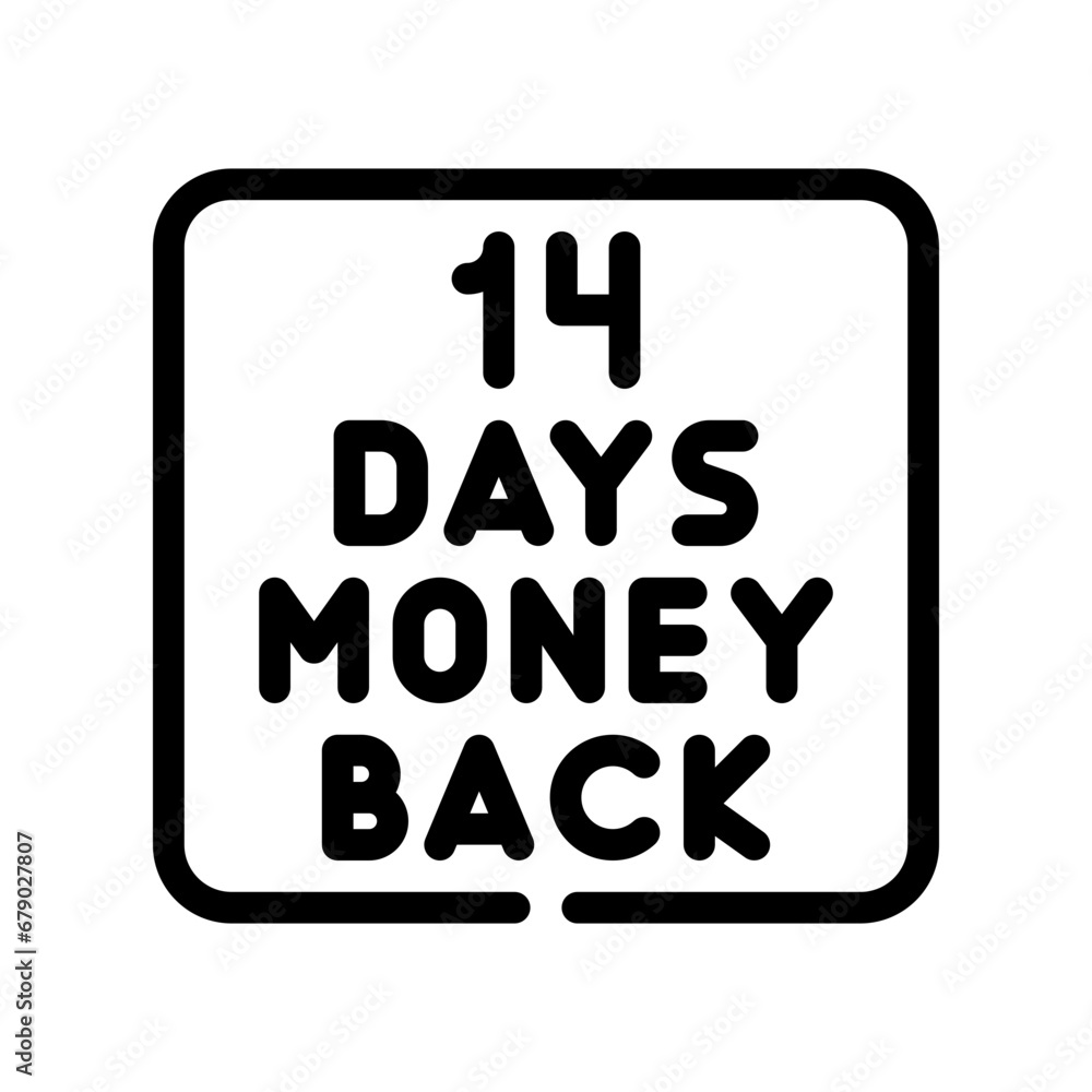14 days line icon 14 days line icon