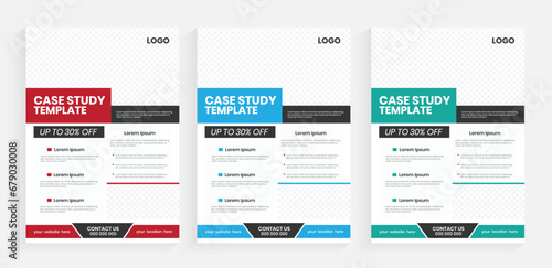 A4 creative case study flyer design, Business flyer case study template, one-sided flyer template