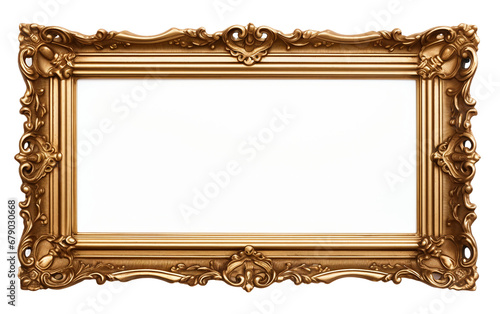 Vintage Gold Frame on transparent background