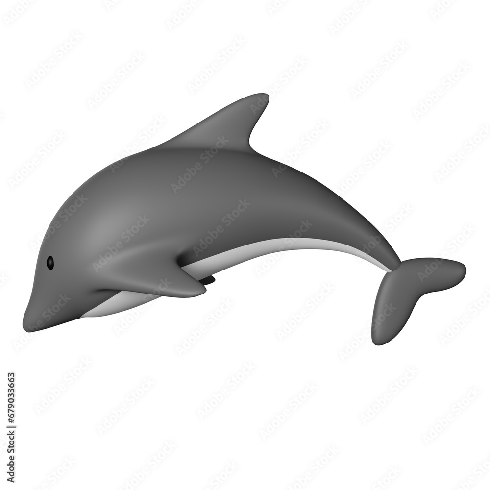 Obraz premium Dolphin 3D Icon Illustration