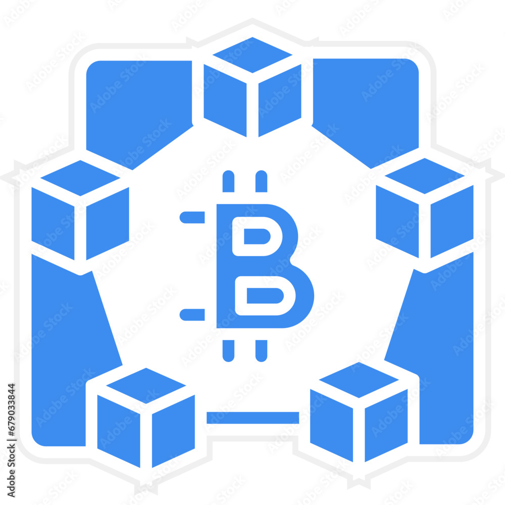Obraz premium Blockchain Icon Style