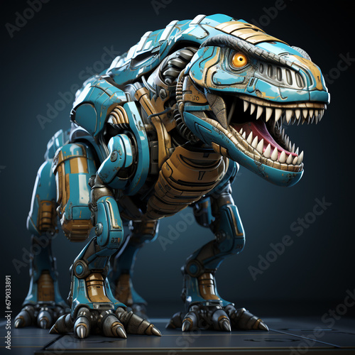 3D cartoon Tyrannosaurus Rex robot