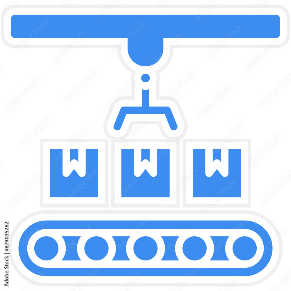 Conveyor Robot Icon Style Conveyor Robot Icon Style
