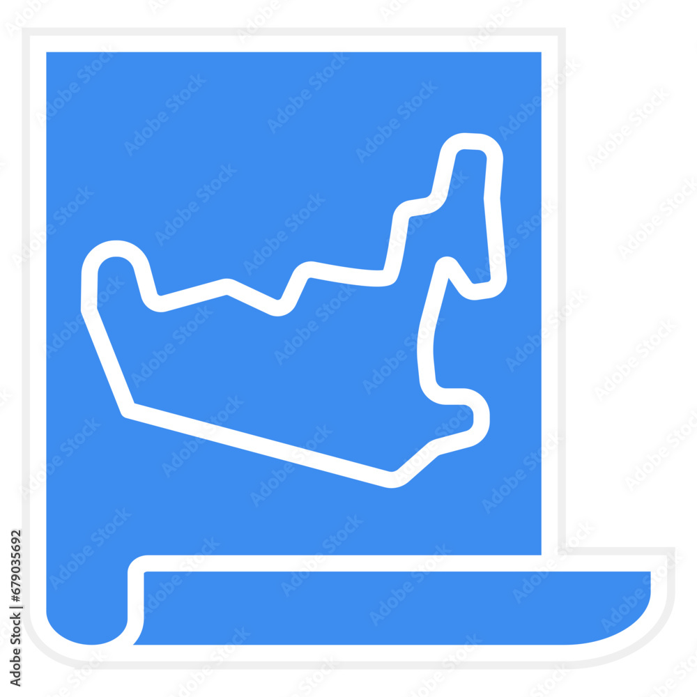 Fototapeta premium Dubai Map Icon Style