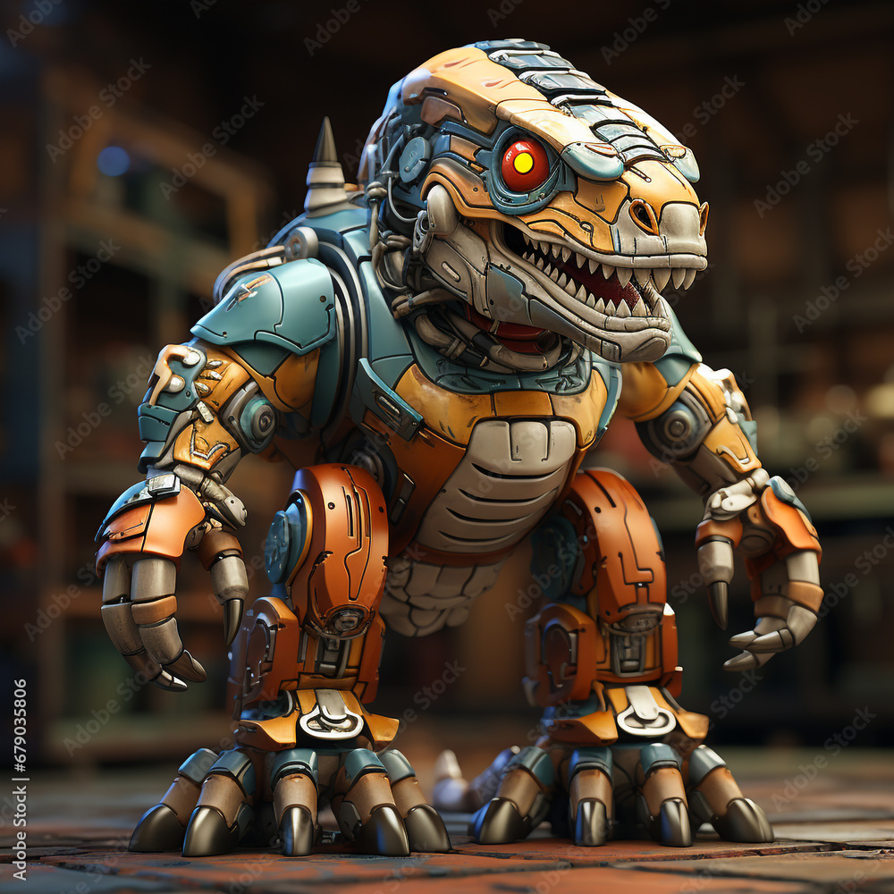 3D cartoon Tyrannosaurus Rex robot 3D cartoon Tyrannosaurus Rex robot
