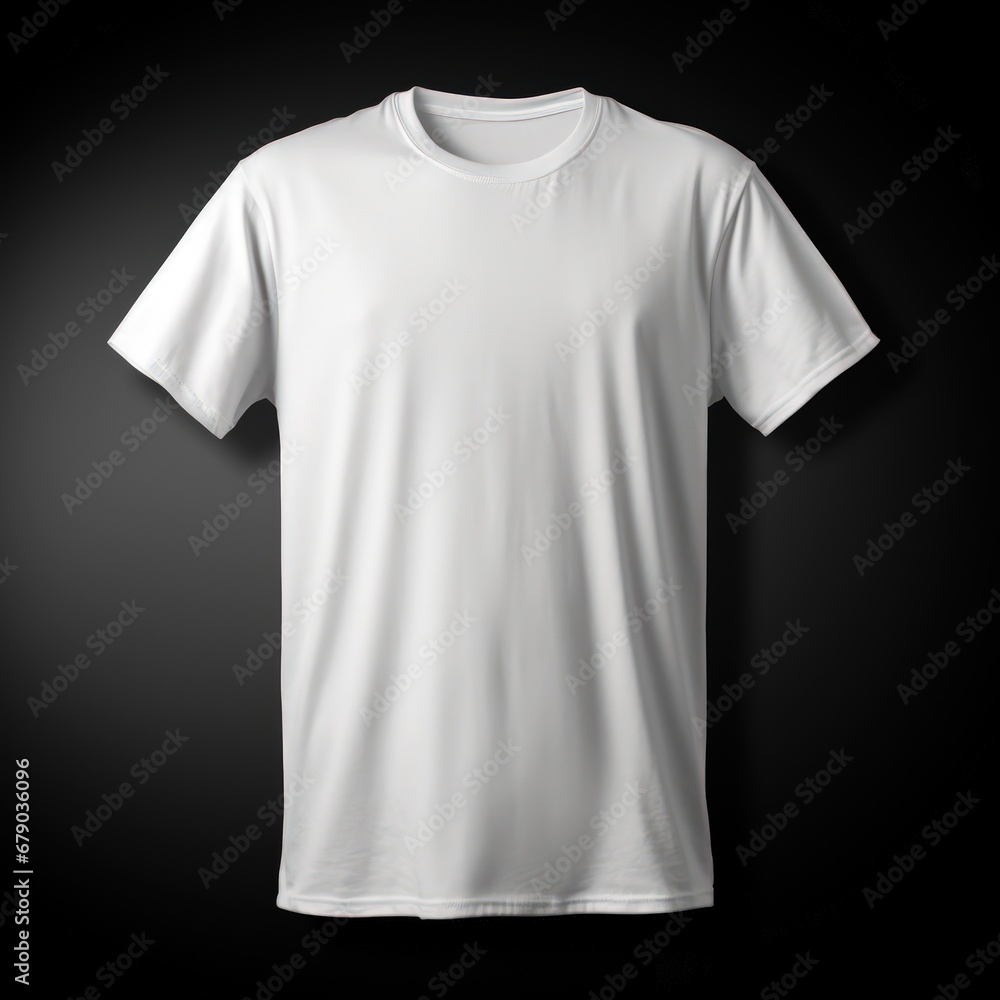 White blank T-shirt template on a black background White blank T-shirt template on a black background