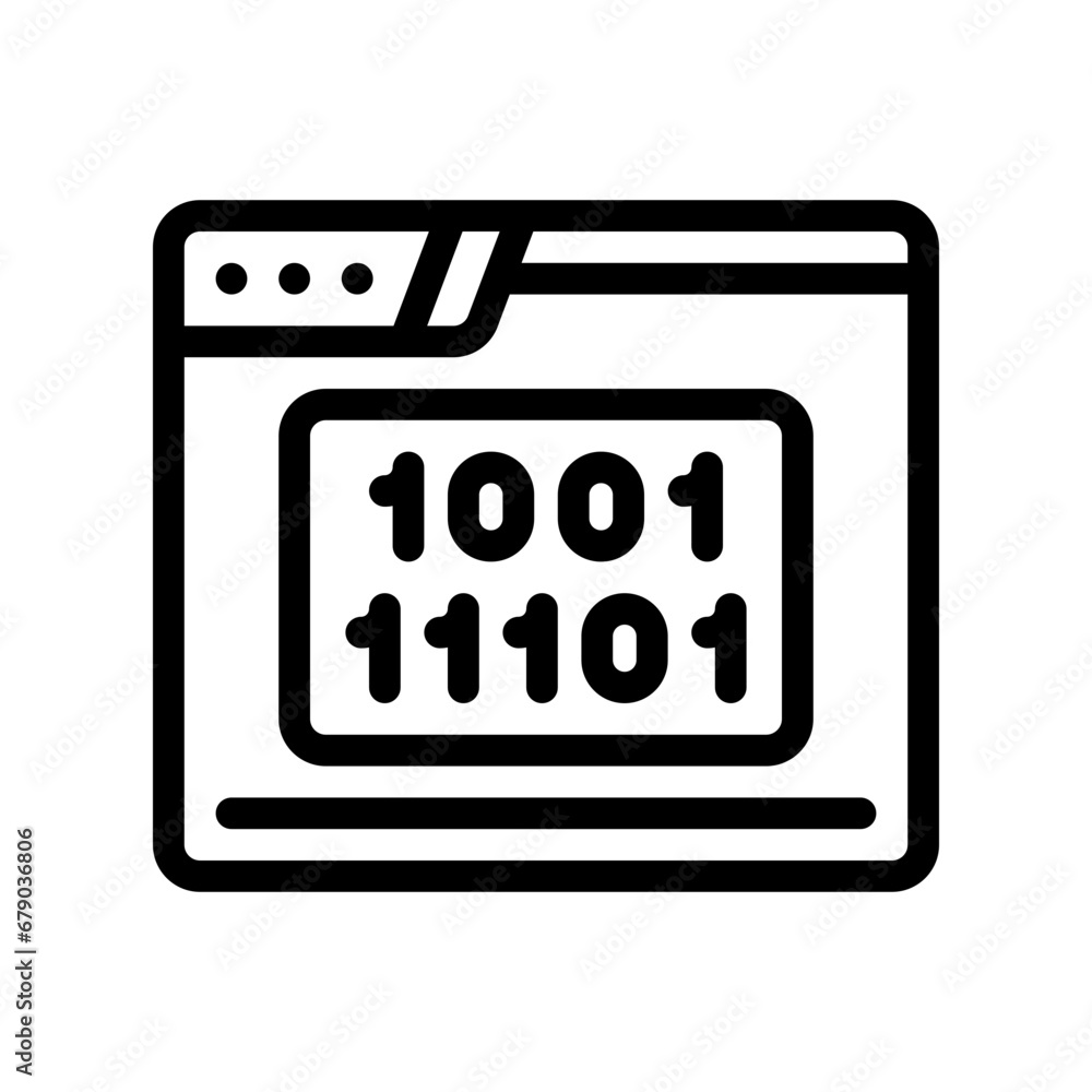 binary code line icon binary code line icon