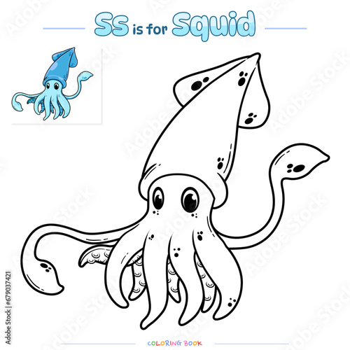 Coloring Page Squid