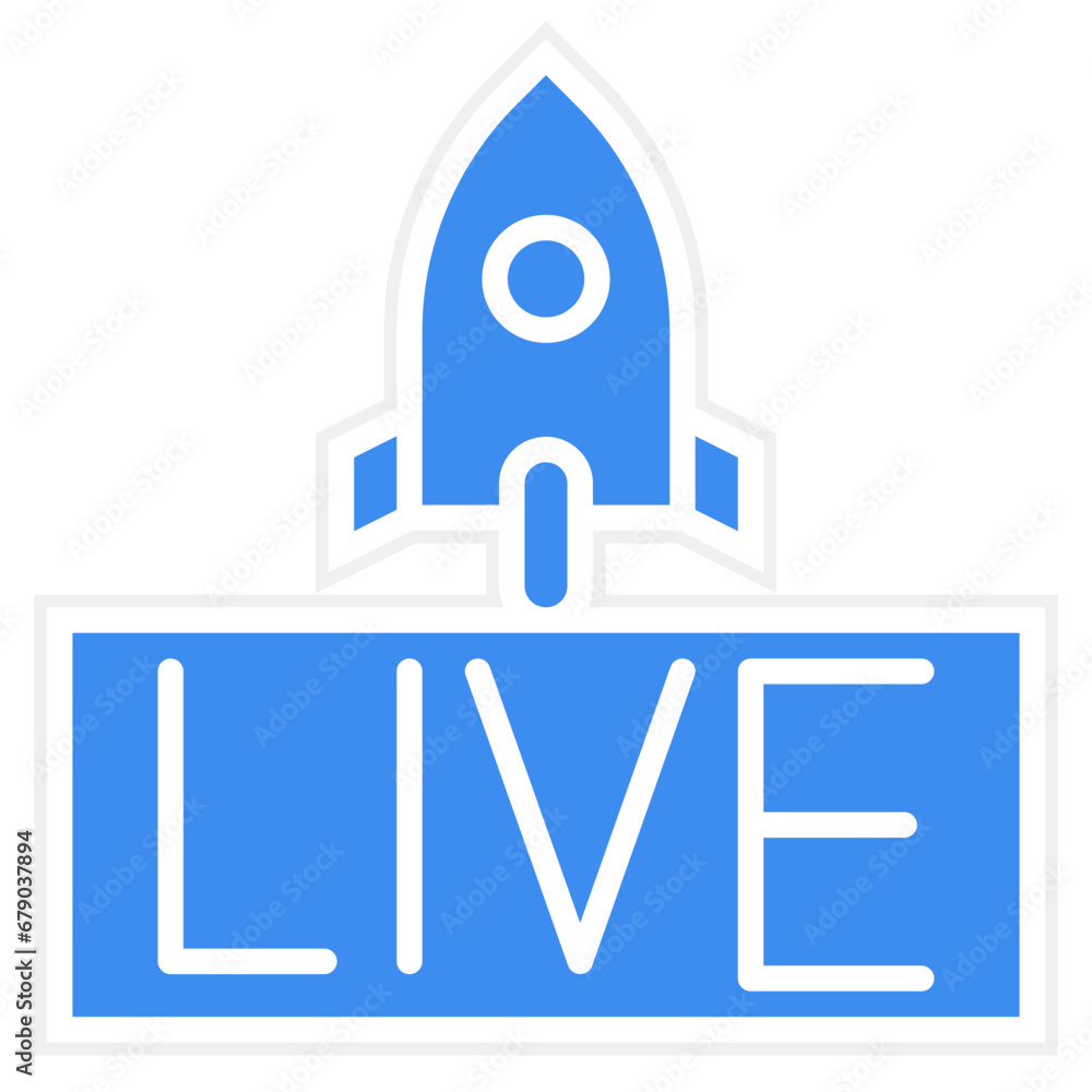 Live Rocket Launch Icon Style Live Rocket Launch Icon Style